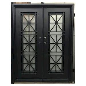 Puerta de Hierro Forjado de Alta Gama con Diseño de Apertura Personalizada Prima, Vidrio y Cabeza de Puerta Curva con Acabado Galvanizado - Product Image 4