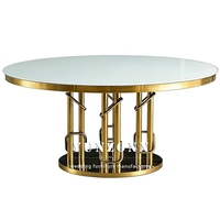 Tables de banquet modernes pour hôtels, mariages, en acier inoxydable, verre trempé noir, piédestal rond, durables, pour événements et fêtes