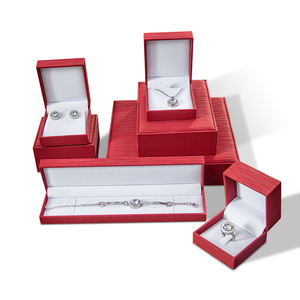 Luxury Customized Color Brushed Rectangle Jewelry Box Set Square Simple <b>Custom</b> Necklace <b>Ring</b> Box Velvet Lined Display <b>Custom</b> - Product Image 1