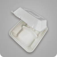 Boîtes à emporter en pulpe de bagasse de canne à sucre pour restauration rapide, emballage jetable pour riz et burgers, boîte dégradable à trois compartiments