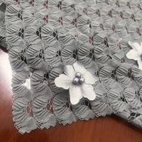 Tissu en dentelle florale 3D en polyester de haute qualité, 100 % polyester biologique, pour vêtements de nuit, 150 cm, robe de mariée