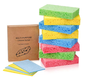 Oem/ODM phân hủy sinh học tự nhiên nhà bếp miếng bọt biển compostable <span class=keywords><strong>cellulose</strong></span> và gỗ bột chà sàn miếng bọt biển sinh thái thân thiện với miếng bọt biển - Product Image 1