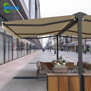 Grande auvent de terrasse rétractable à cassette complète, double ouverture, motorisé, auvent de fenêtre, <span class=keywords><strong>voile</strong></span> enduit pour l'ombrage extérieur - Product Image 1