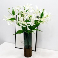 KEWEI T843 Premium Real Touch 3 Köpfe Flame Lily Künstliche Blumen Luxus Hochzeit Mittelstücke zum Valentinstag