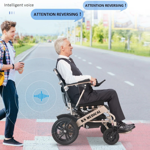 KSM-601L Power Wheelchairs Foldable Electric Wheelchair Lightweight with Honey Comb Solid Tires Motor Wheelchair - Product Image 5