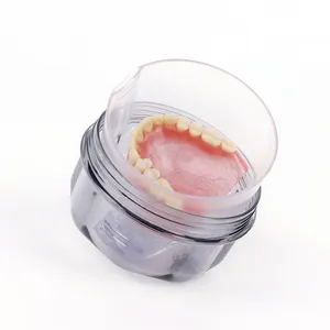 Estuche limpiador de retenedores Cuidado de limpieza completo Dentadura transparente y retenedor Soporte de dentadura para remojo