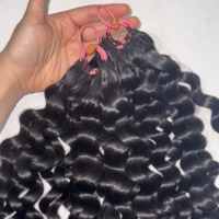 Trenzas de Ganchillo Kinky Straight Miracle Knots con Cabello Humano, Extensiones de Cabello Humano Rizado para Crochet, Pre-Enlazadas