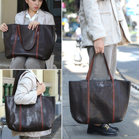 Sac à main de luxe en cuir véritable pour femmes grande capacité sac à bandoulière de mode décontracté pour l'hiver printemps automne Type de fermeture ouverte