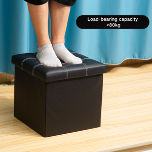 Moderno multifunzionale cubo in pelle pouf sgabello con riporre pieghevole banco organizzatore per camera da letto e Hotel mobili - Product Image 2