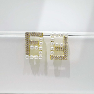 custom plata 925 sterling silver luxury Letter C <b>Stud</b> <b>Earring</b> <b>fine</b> jewelry wedding 18k gold cubic zirconia pearl women <b>earrings</b> - Product Image 3