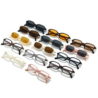 Nouvelles lunettes de soleil à monture fine, lunettes carrées tendance, lunettes personnalisées européennes et américaines, lunettes unisexes polyvalentes et simples