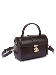 Sac à bandoulière de luxe pour femme en cuir PU rétro avec rabat, deux sangles, étanche et fermeture à cadenas - Product Image 5