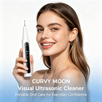 CURVY MOON Détartreur Ultrasonique Visuel à Écran Couleur pour l'Élimination de la Plaque Dentaire et le Polissage des Dents – Soin Bucco-Dentaire Quotidien à Domicile