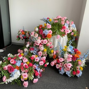 Camino <span class=keywords><strong>de</strong></span> <span class=keywords><strong>Mesa</strong></span> <span class=keywords><strong>de</strong></span> Flores Artificiales Mixtas, Arreglo Floral <span class=keywords><strong>de</strong></span> Rosas Rosadas para Centros <span class=keywords><strong>de</strong></span> <span class=keywords><strong>Mesa</strong></span> <span class=keywords><strong>de</strong></span> Boda, Decoración <span class=keywords><strong>de</strong></span> <span class=keywords><strong>Mesa</strong></span> para Fiestas <span class=keywords><strong>de</strong></span> Boda - Product Image 3