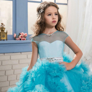 Venta caliente de <span class=keywords><strong>Amazon</strong></span> 2021 nuevo estilo Formal volantes encaje boda fiesta noche <span class=keywords><strong>princesa</strong></span> niños flor bebé niña vestidos 6 a 14 años - Product Image 4