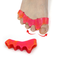 Séparateur d'orteils pour yoga, correcteur d'hallux valgus, soulagement de la douleur, outil de pédicure, soin des pieds, coloré, en SEBS, à 5 trous, pour femmes