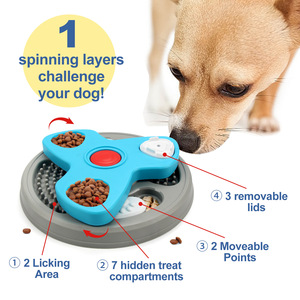 Distributeur de nourriture pour chien, jouets de puzzle, alimentation lente, entraînement interactif pour animaux de compagnie avec friandises et croquettes, options multicolores - Product Image 4