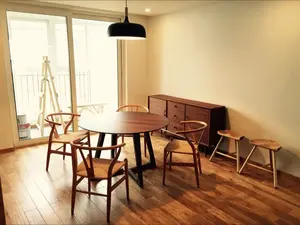 Высокое качество орех столы из массива дерева деревянная мебель круглые обеденные столы кофейный Дом Ресторан Обеденная Мебель