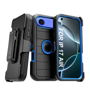 Étuis de téléphone portable pour iPhone 17 <span class=keywords><strong>Air</strong></span> 17 Pro <span class=keywords><strong>Max</strong></span> <span class=keywords><strong>360</strong></span> Combo Defender Case Robuste Ceinture de protection Clip Holster Couverture de téléphone portable - Product Image 1