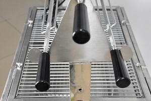 Ur-Health Stainless Steel Straight 3 Skewer In-Line Spit Cyprus Rotating <strong>Charcoal</strong> <strong>Grill</strong> for Outdoor BBQ - Product Image 3