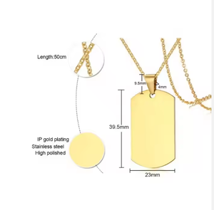 Placa <span class=keywords><strong>militar</strong></span> con letras <span class=keywords><strong>Colgante</strong></span> de acero de titanio Acero inoxidable con cadena de perlas Collares para perros - Product Image 3