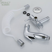 Ensemble de robinets de douche Shattaf Bidet en laiton poli A019 finition chromée robinet de salle de bain Jet souple pour ablution de toilette