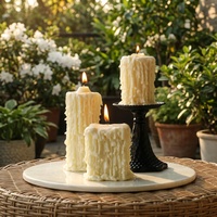 Ensemble de 3 bougies vintage françaises, boîte cadeau blanche Moon Glaze, décoration de luxe pour la maison, style INS, ornement pour le salon, la chambre à coucher