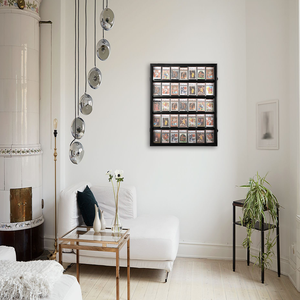 Marco de exhibición de tarjeta de béisbol Gabinete de pared negro bloqueable 35 Marco de foto de tarjeta deportiva graduada con 98% UV-Anti - Product Image 4