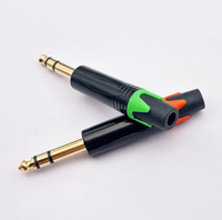Connecteur Jack Audio Mono TS 6,35 mm (1/4 pouce) Plaqué Or Neuf avec Protection Contre les Courts-Circuits