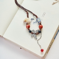 Bijoux en céramique Jingdezhen, collier papillon, longue chaîne de chandail, tissé à la main, style ethnique réglable