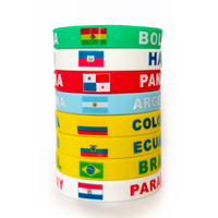Bracelet en silicone avec drapeaux du monde 2026 États-Unis Mexique Canada Match de football Cadeau commémoratif pour les fans Bracelet en caoutchouc de football