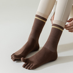 Yoga Socks Five Finger Non Slip Cotton Cartoon Animal Design For Women Yoga Practice - Product Image 3