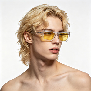 Lunettes de soleil tendance pour hommes, marque de créateur, plusieurs couleurs de verres, protection UV400, monture en acétate premium, logo personnalisé - Product Image 4