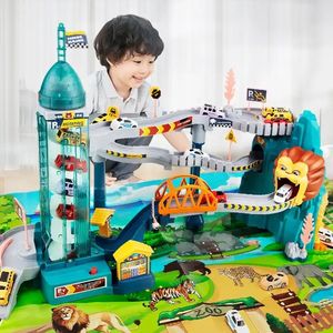 Nouveau circuit de voitures pour enfants avec 4 voitures Lion Rock Orbital Paradise, jouet éducatif pour garçons, cadeau d'anniversaire - Product Image 2