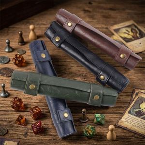 Quick Shipping Pu Leather Modern Embossed Roll-Up DND <b>Dice</b> Storage <b>Bag</b> Portable Game <b>Bag</b> Zipper Backgammon Board Game - Product Image 3
