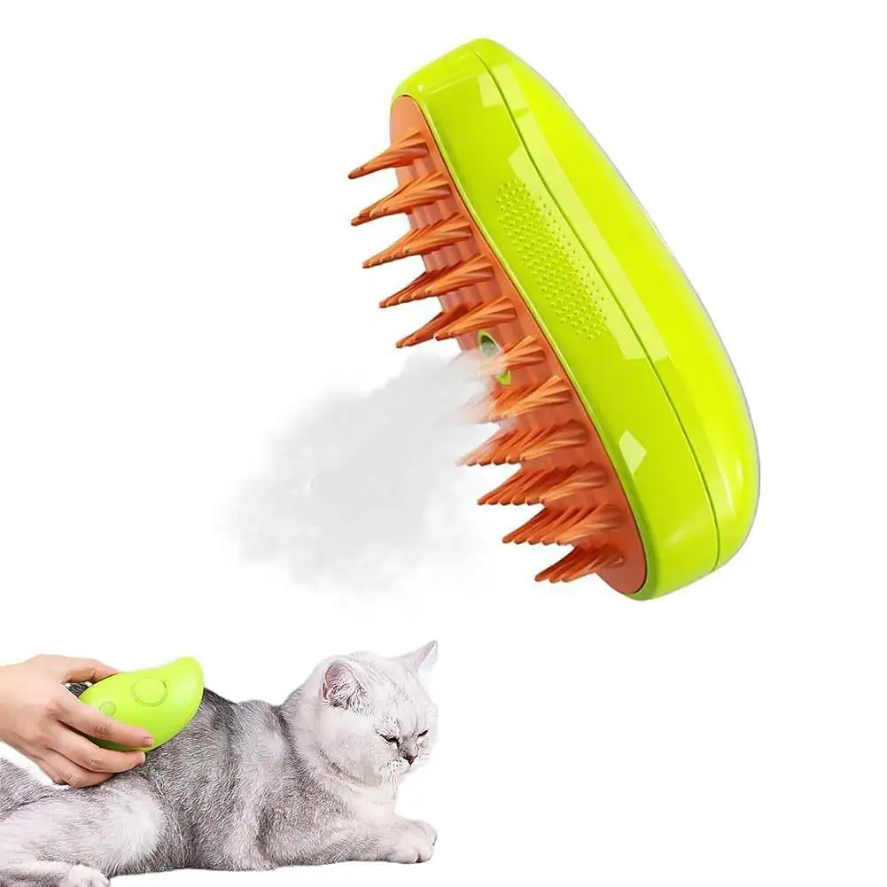 Escova a vapor para gatos, escovas autolimpante 3 em 1 para animais de estimação, escova a vapor com vapor