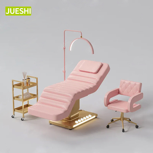 Perlengkapan Salon Kecantikan Emas Putih Berkualitas Tinggi, Ranjang Spa Wajah Medis 3 Motor Listrik, Ranjang Terapi Kecantikan Reclining - Product Image 3
