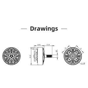 Moteur de drone de course FPV <span class=keywords><strong>T</strong></span>-Hobby <span class=keywords><strong>F90</strong></span> 2806.5 5-6S KV1300/KV1500/KV1950 sans balais en alliage d'aluminium, moule privé pour des combats RC prolongés - Product Image 4