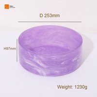 Conjunto de Tigelas para Salada Polidas em Poliresina Roxo Redemoinho Âmbar Ecológico, Prato de Frutas para Servir na Cozinha, Luxuoso Minimalista para Festas