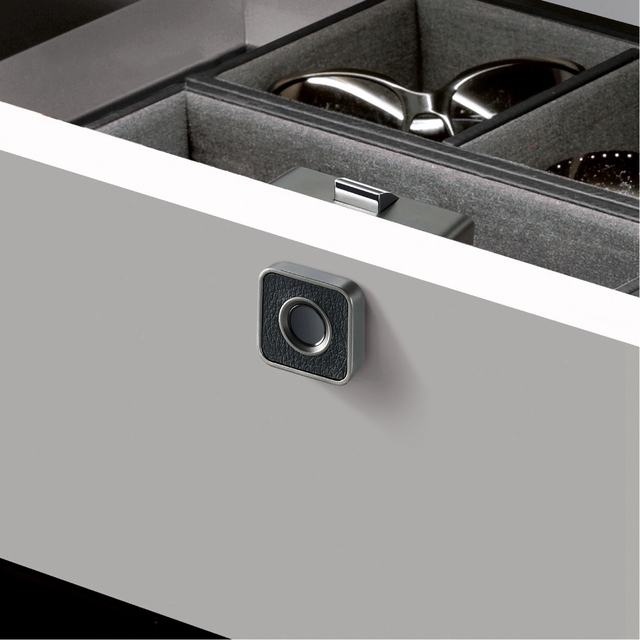 Fingerprint Lock Smart Cabinet Locks Mini Smart Electronic Biometric Fingerprint Drawer Locker Keyless Lock Brushed Satin Nickel