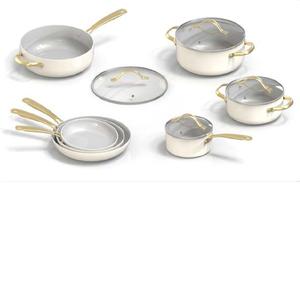 Juego de utensilios de cocina de cerámica, sartén antiadherente de aluminio fundido a presión, 11 unidades - Product Image 1