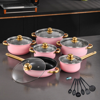 Batterie de cuisine 18 pièces en acier inoxydable avec marmite et poêle à frire, finition peinture pulvérisée, collection très prisée pour la cuisine quotidienne