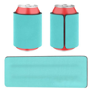 Venta al por mayor logotipo personalizado 12 Oz negro sublimación neopreno resorte Snap rechoncho soporte cerveza lata enfriador manga Slap Wrap Coozies - Product Image 3