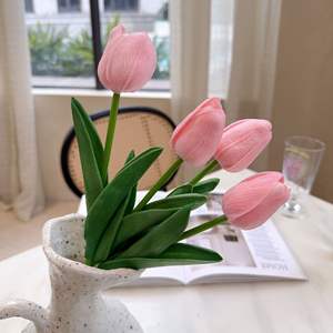 Bouquet di Tulipani Artificiali in PU Effetto Tocco Reale, Ideale per Decorare Salotti, <span class=keywords><strong>Cucine</strong></span>, Hotel e Matrimoni - Product Image 4