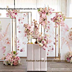 Support de toile de fond artistique en fer doré électroplaqué, détachable, modèle 007, pour décoration de <span class=keywords><strong>mariage</strong></span> en extérieur et écran <span class=keywords><strong>photo</strong></span>, en stock, livraison rapide - Product Image 4