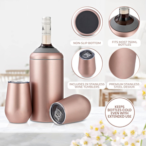 Thép không gỉ rượu vang Máy làm lạnh với iceless thiết kế cho các bên-Món quà mát mẻ cho những người yêu thích rượu vang - Product Image 4