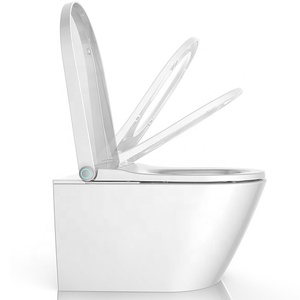 WC intelligent certifié CE, blanc, carré, suspendu au mur, avec bidet intégré, multifonction, design mural et gain de place, modèle E401 - Product Image 3