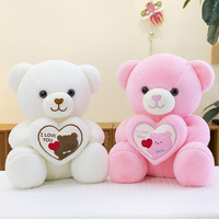 Boneka Hewan Bordir Custom Awet dan Laris, Isi Kapas PP, Ukuran Besar, Super Lembut, Pereda Stres, Mainan Anak Beruang