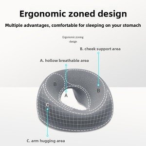 Almohada de Espuma Viscoelástica para Dormir Boca Abajo, Ergonómica, para Descanso en Posición Prona, Reposacabezas Confortable para el Hogar y Salón de Belleza - Product Image 4