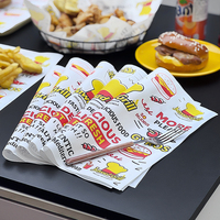 Papier d'emballage pour hamburger, personnalisé avec logo, écologique, jetable, résistant à l'huile et à la graisse, pour la restauration rapide et les plats à emporter